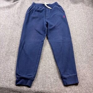 Polo Ralph Lauren Sweatpants Boys Size M (10-12)‎ Blue Fleece Joggers Red Pony